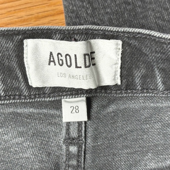 AGOLDE Women's High Rise Straight Jeans Black Wash Denim Size 28 A056-1286 - Picture 3 of 11
